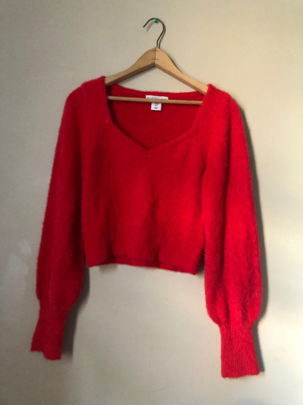 Red sweater fuzzy
